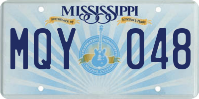 MS license plate MQY048