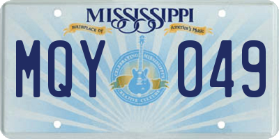 MS license plate MQY049
