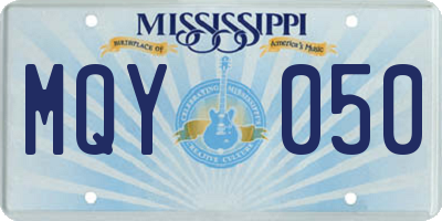 MS license plate MQY050