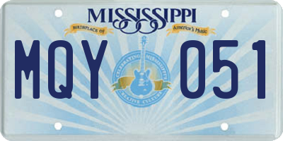MS license plate MQY051