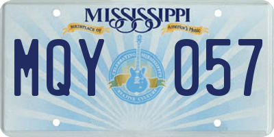 MS license plate MQY057