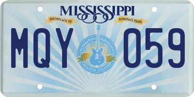 MS license plate MQY059