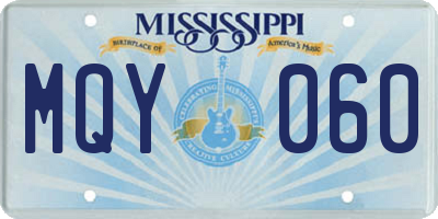 MS license plate MQY060