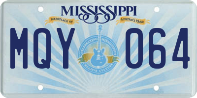 MS license plate MQY064