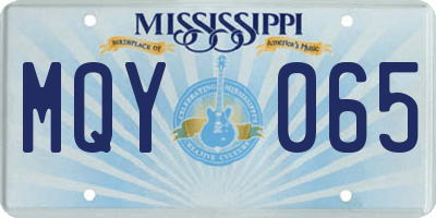 MS license plate MQY065