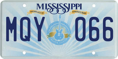 MS license plate MQY066
