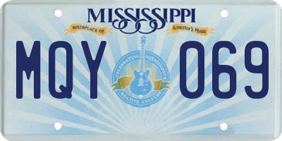 MS license plate MQY069