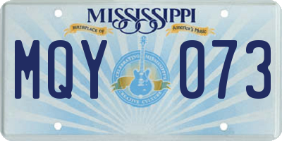 MS license plate MQY073