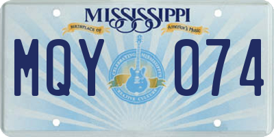 MS license plate MQY074