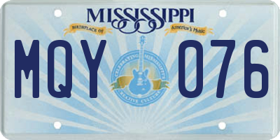 MS license plate MQY076