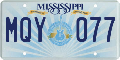 MS license plate MQY077