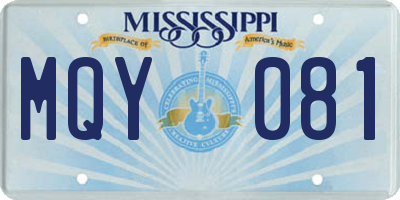 MS license plate MQY081