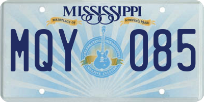 MS license plate MQY085