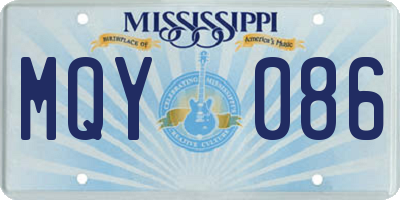 MS license plate MQY086