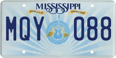 MS license plate MQY088