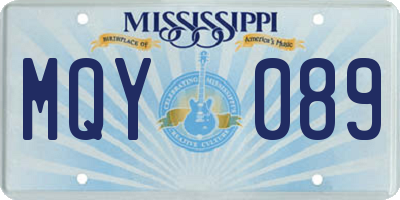 MS license plate MQY089
