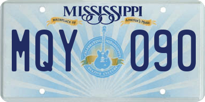 MS license plate MQY090