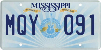 MS license plate MQY091