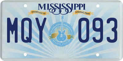 MS license plate MQY093