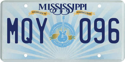 MS license plate MQY096