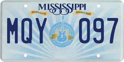 MS license plate MQY097