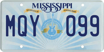 MS license plate MQY099