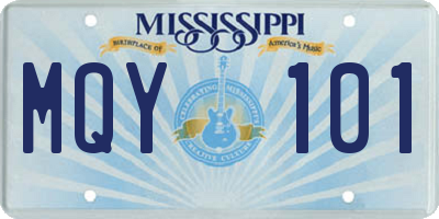 MS license plate MQY101