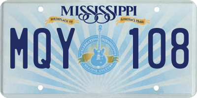 MS license plate MQY108