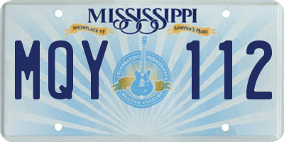 MS license plate MQY112