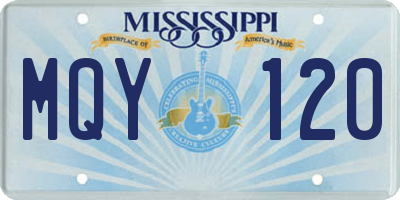 MS license plate MQY120