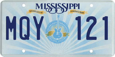 MS license plate MQY121