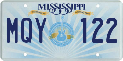 MS license plate MQY122