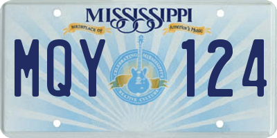 MS license plate MQY124