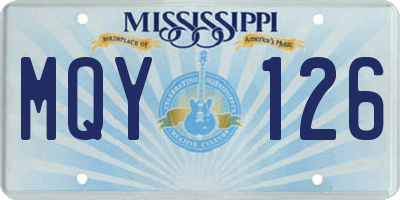 MS license plate MQY126