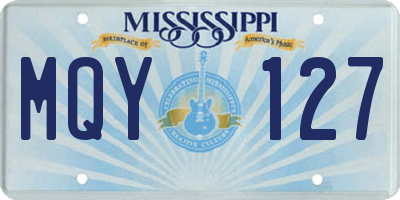 MS license plate MQY127