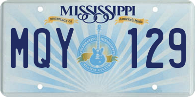 MS license plate MQY129