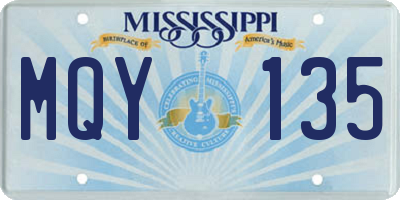 MS license plate MQY135
