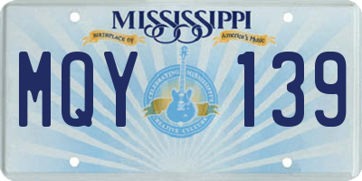 MS license plate MQY139