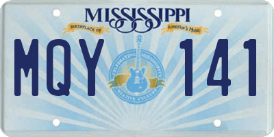 MS license plate MQY141