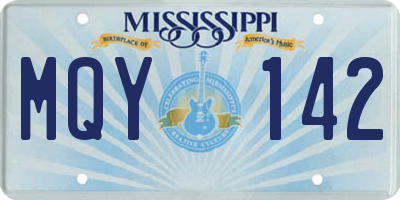 MS license plate MQY142
