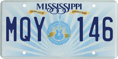 MS license plate MQY146