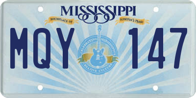 MS license plate MQY147