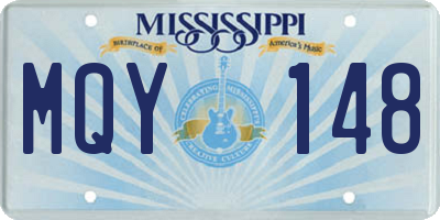 MS license plate MQY148