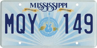 MS license plate MQY149