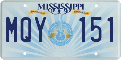 MS license plate MQY151