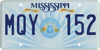 MS license plate MQY152