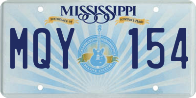 MS license plate MQY154