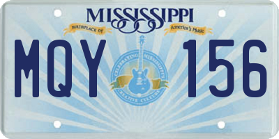 MS license plate MQY156