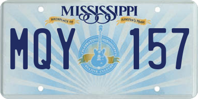 MS license plate MQY157