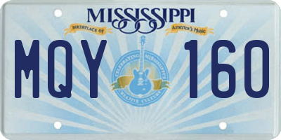 MS license plate MQY160